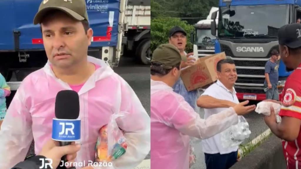 “A gente faz por amor”: deputado e voluntários distribuem água e comida no Morro dos Cavalos