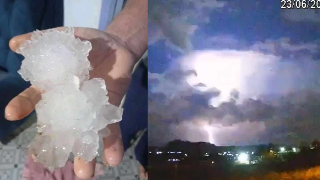 “Parecia o fim do mundo”: RS tem noite assustadora com granizo gigante e céu “estranho”