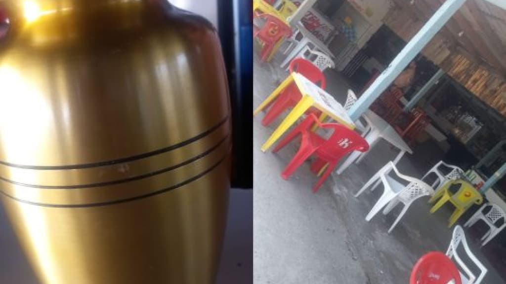 Urna esquecida em bar de Itapema é retirada pela família