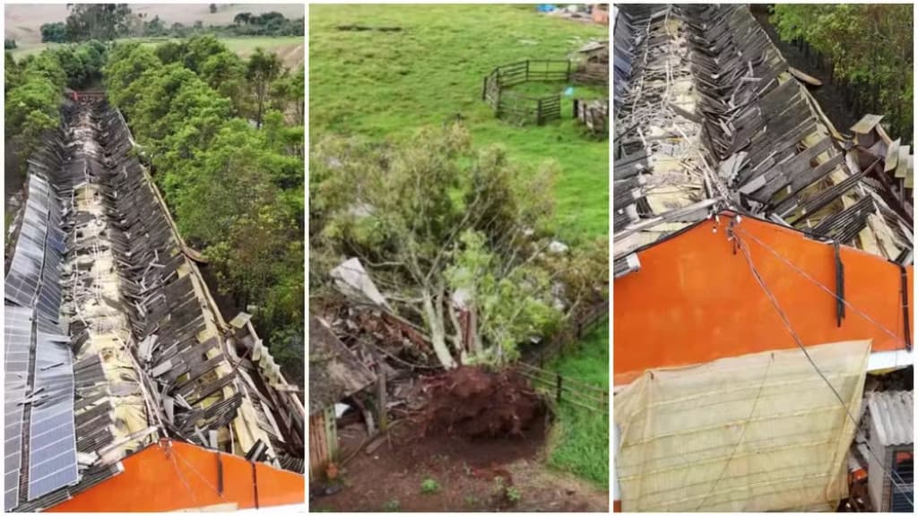Microexplosão causa destruição em cidade de SC