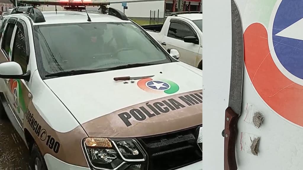URGENTE: Jovem armado com faca é flagrado em frente a escola de São João Batista
