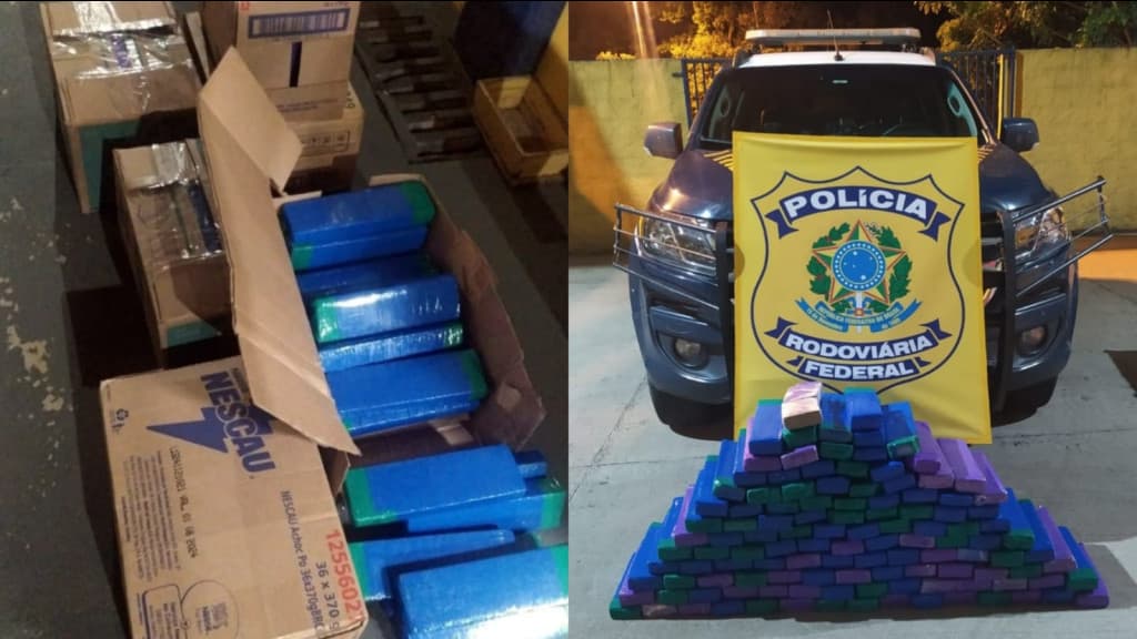 Homem é preso com 108kg de maconha em caixas de achocolatado na BR-280