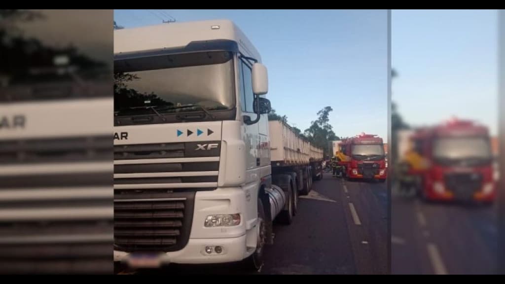 Colisão entre caminhões deixa um morto na BR-101