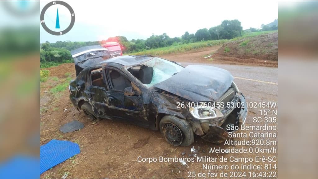 Tragédia na SC-305 deixa uma criança morta e quatro feridos