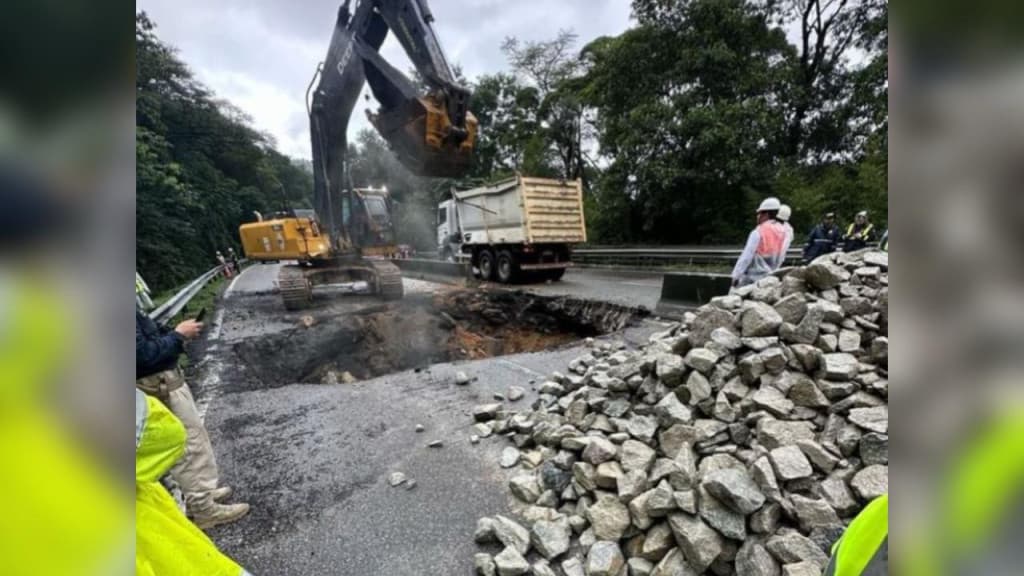 Sem previsão de término, reparos na pista do Morro dos Cavalos começam após desmoronamento