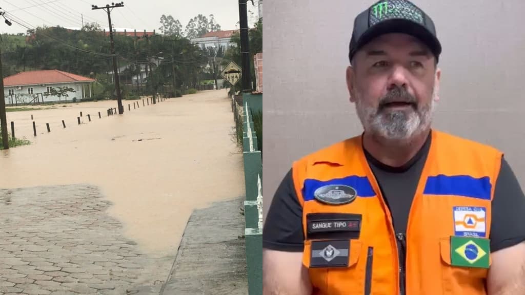 Chuvas alagam ruas de Presidente Getúlio e Defesa Civil emite alerta