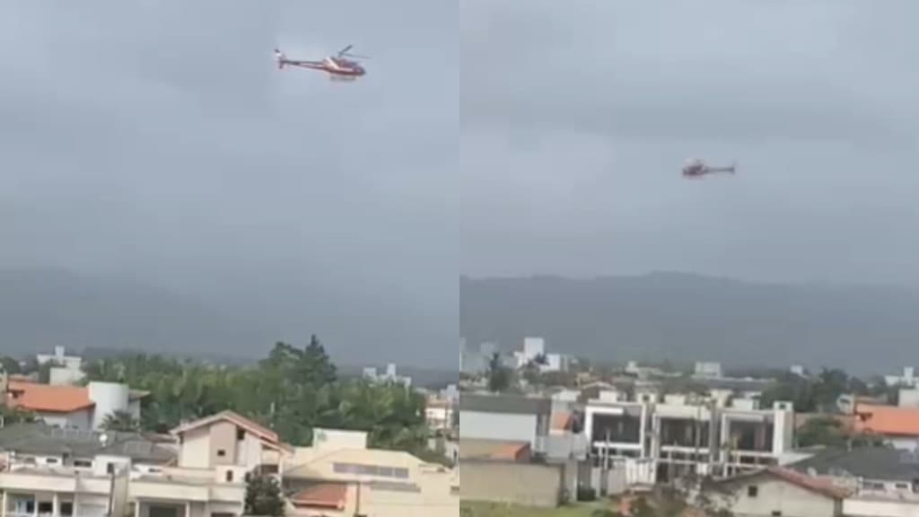 Em andamento: helicóptero dos bombeiros tenta pousar em Tijucas; entenda
