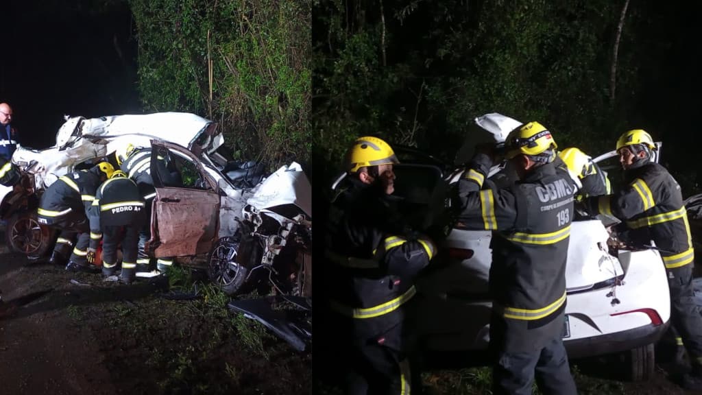 Colisão violenta na BR-282 mata três pessoas em Alfredo Wagner