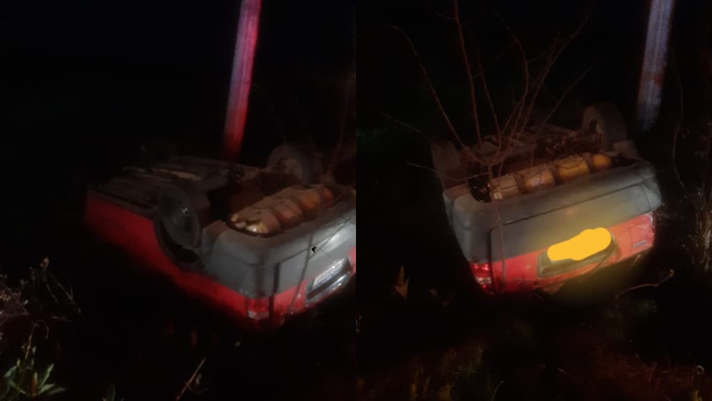 Capotamento violento na SC-290 deixa quatro feridos