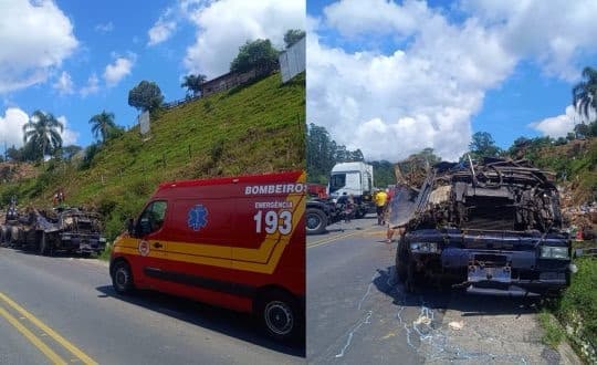 Capotamento de carreta deixa homem de 59 anos ferido em Pouso Redondo