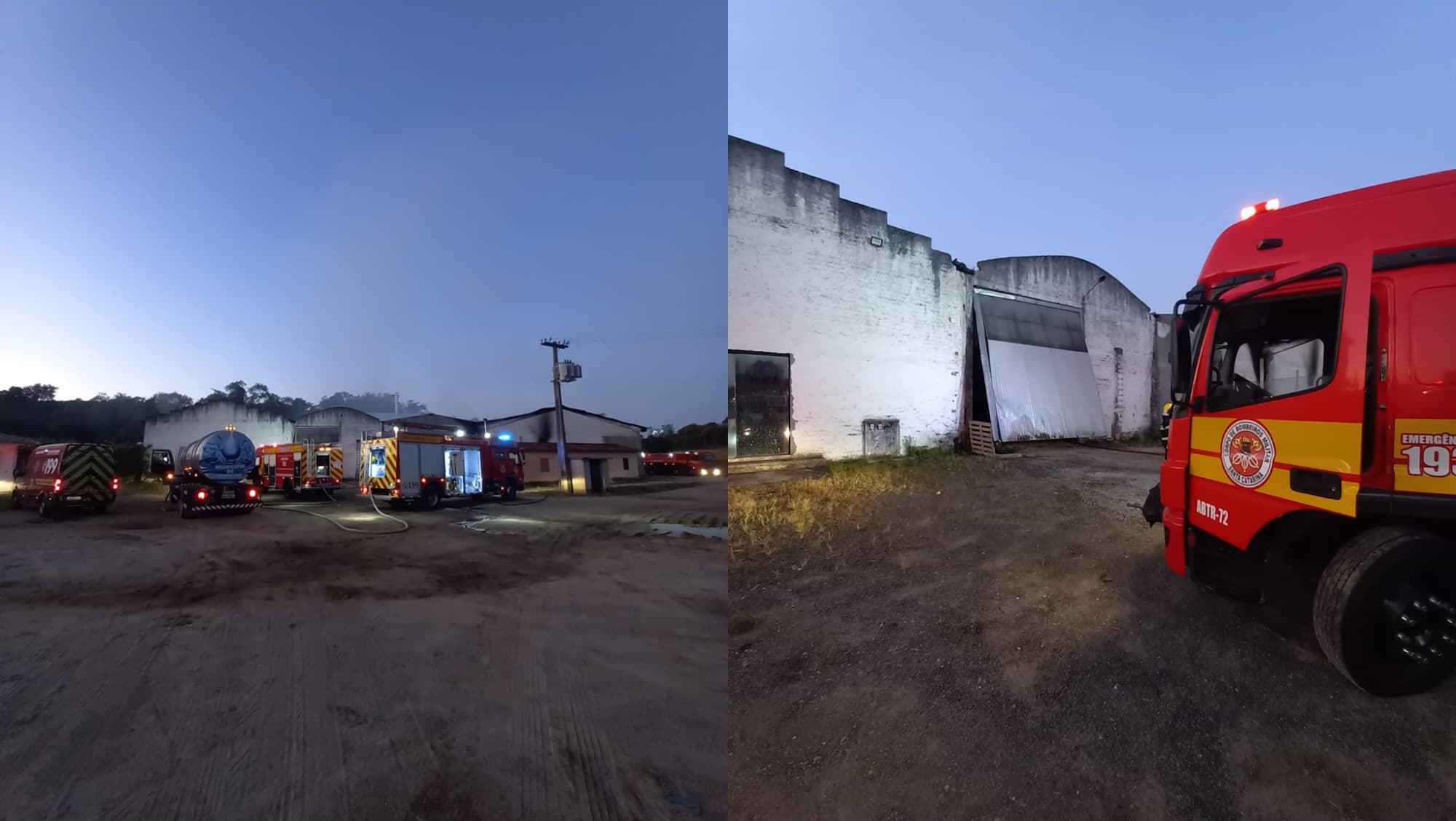 Chamas consomem indústria durante a madrugada e ameaçam máquinas de grande porte