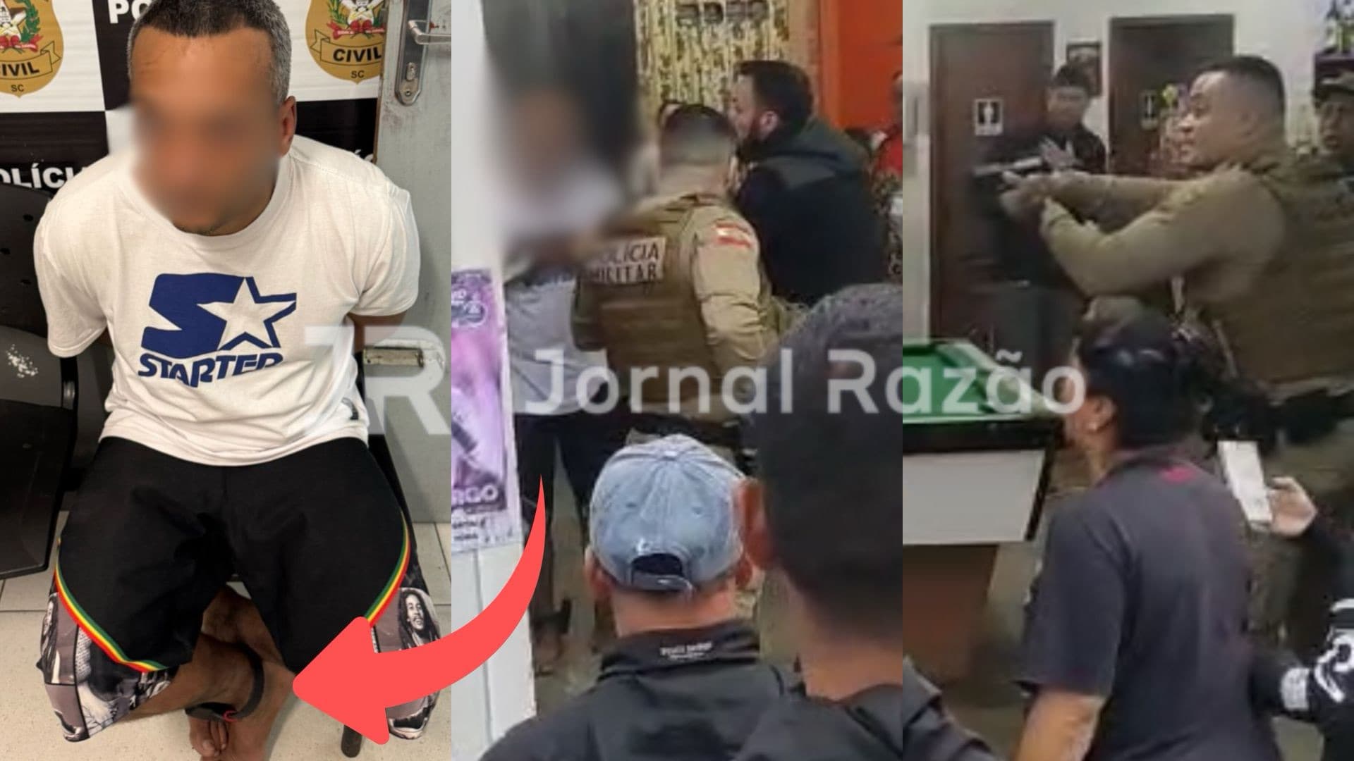 VÍDEO: PM prende traficante com tornozeleira e drogas em Floripa, mas ele é liberado na delegacia