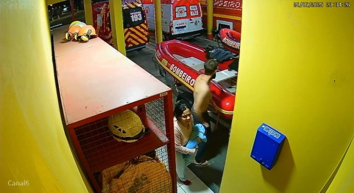 Bebê chega desacordado ao quartel e é salvo por bombeiros em Taió; VEJA VÍDEO