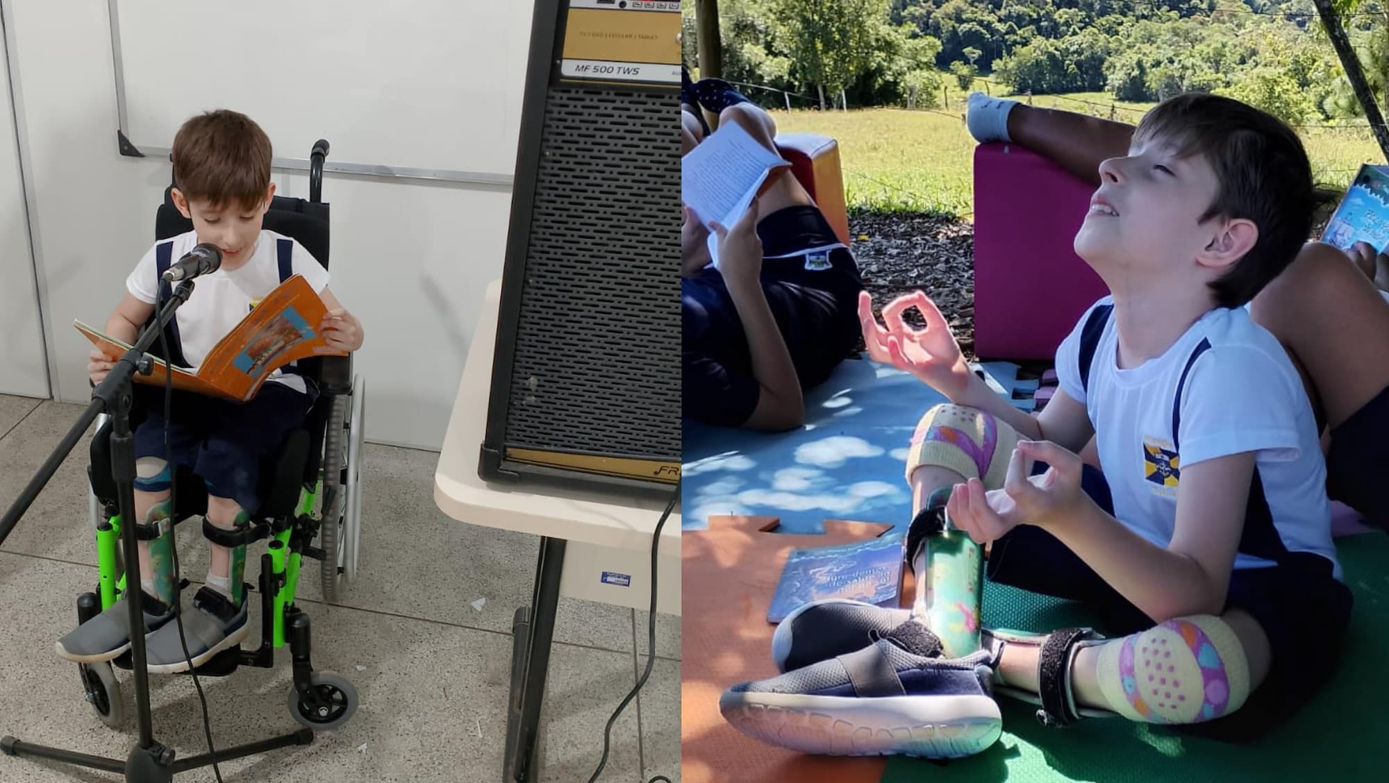 “Quero brincar também”: aluno cadeirante realiza sonho de pular corda em escola de SC