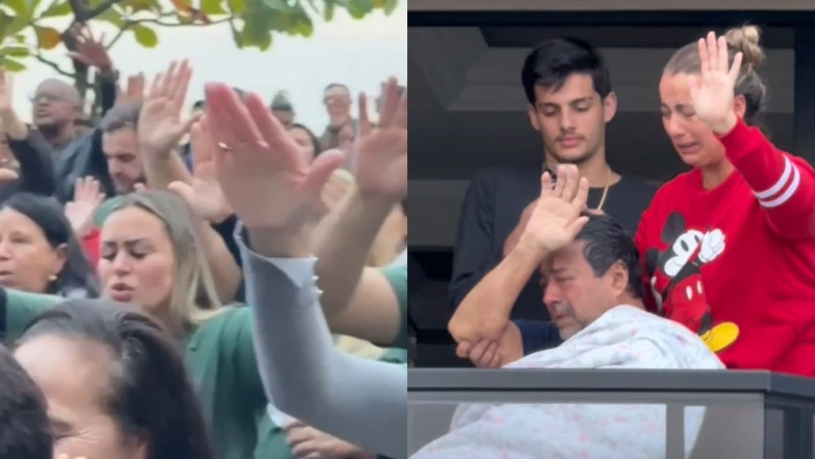 Cena comove fiéis na Marcha para Jesus em Itapema: enfermo na sacada ergue as mãos e emociona