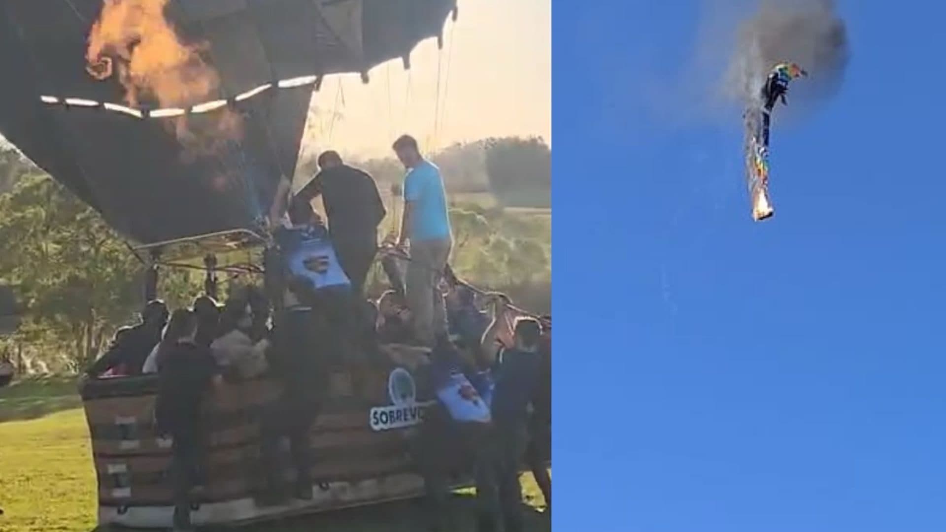 “Nem queria decolar”: balão que caiu em SC enfrentou problemas antes do voo, afirmam testemunhas