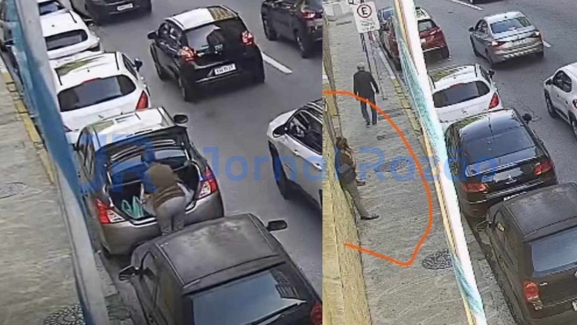 Mulher diz que teve carro furtado em Florianópolis, mas câmera flagra cena inusitada