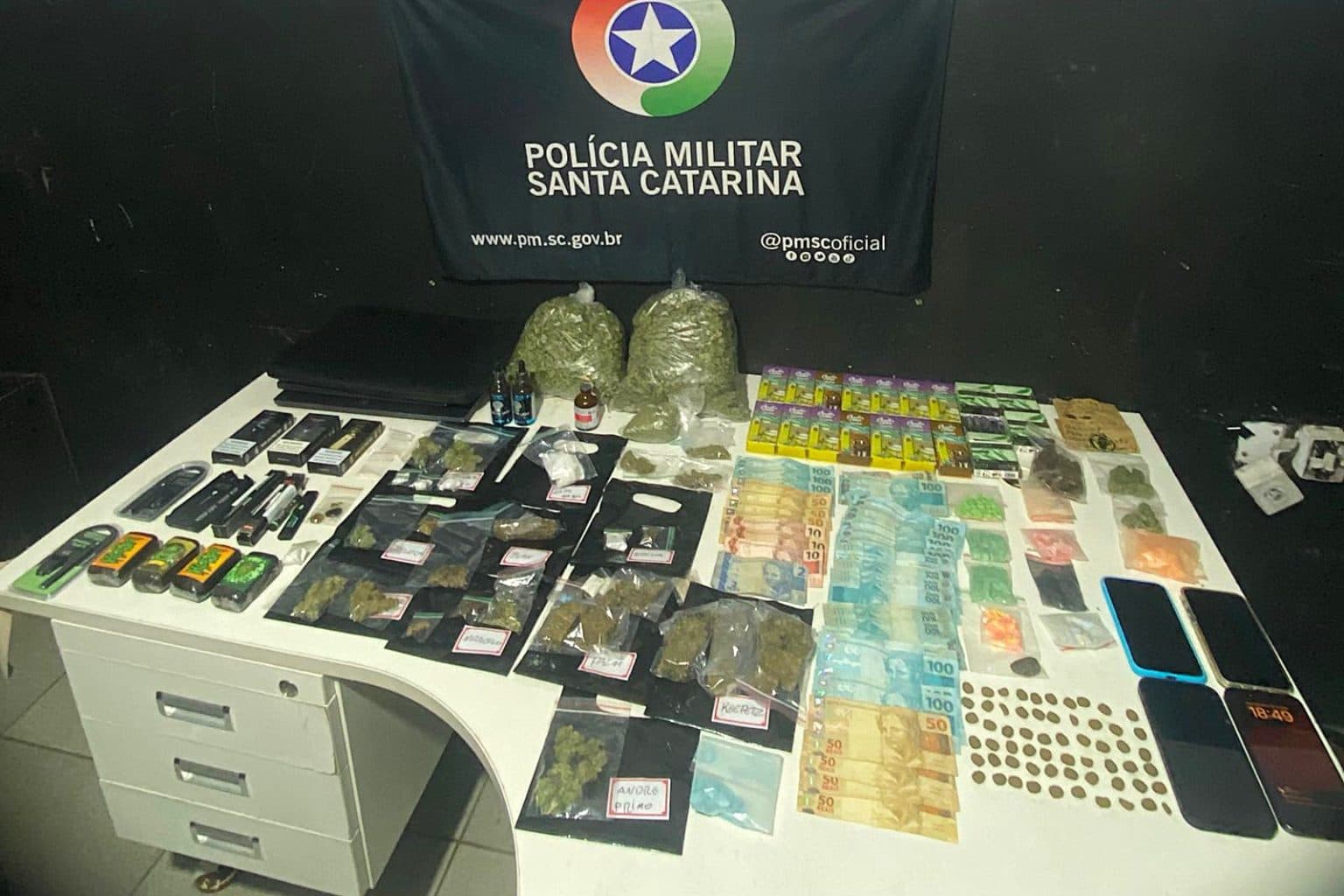 Operação da PM desmantela organização criminosa que usava “disk droga” em Itajaí