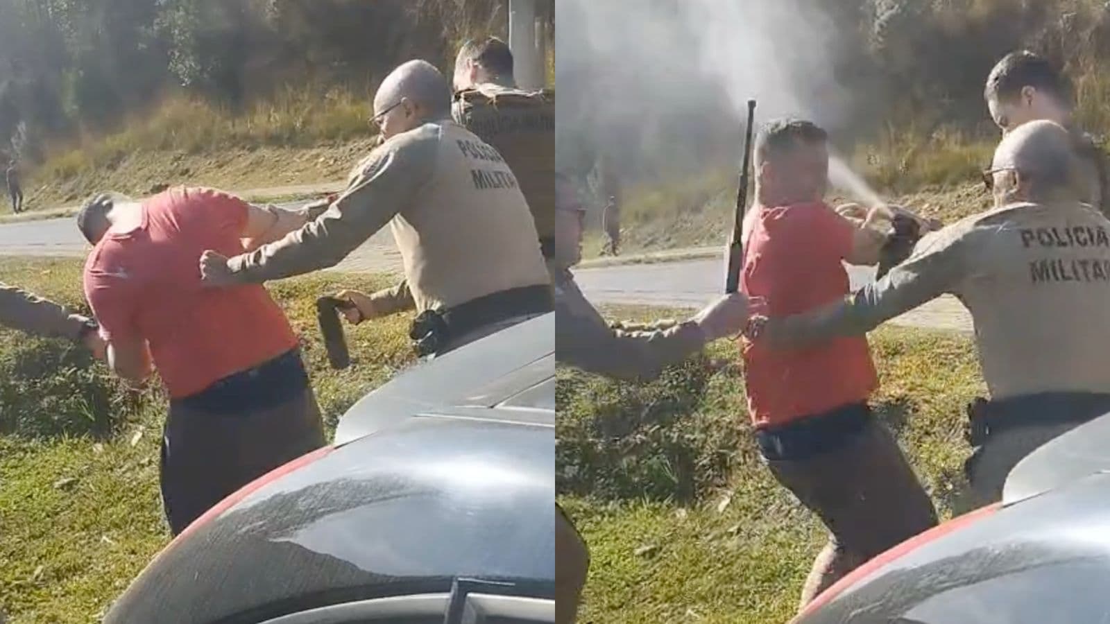 “Ai meu olho!”: homem resiste a abordagem da PMSC e família acusa “abuso de autoridade”