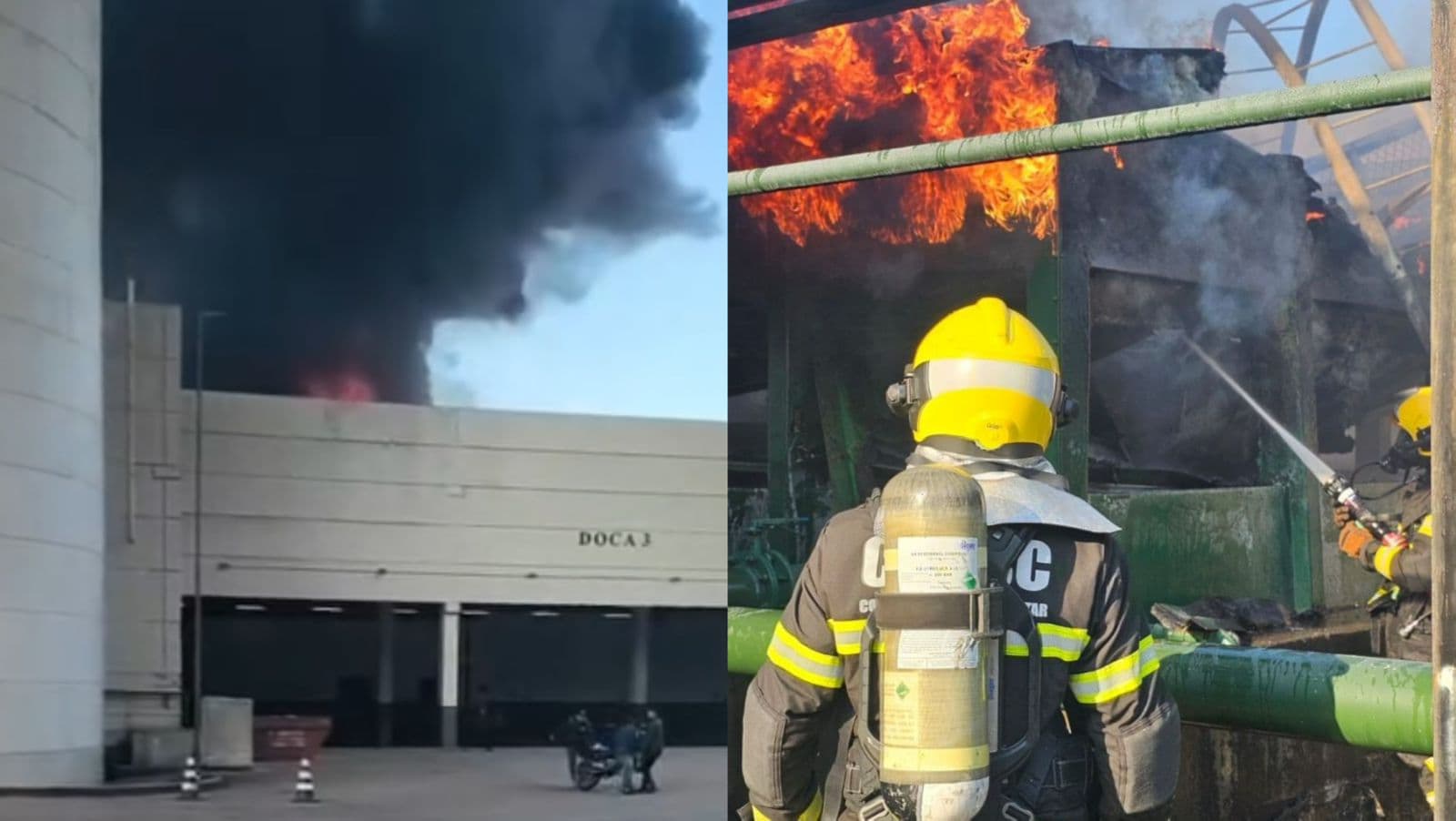 Incêndio atinge depósito de loja no Continente Shopping e mobiliza bombeiros na Grande Florianópolis