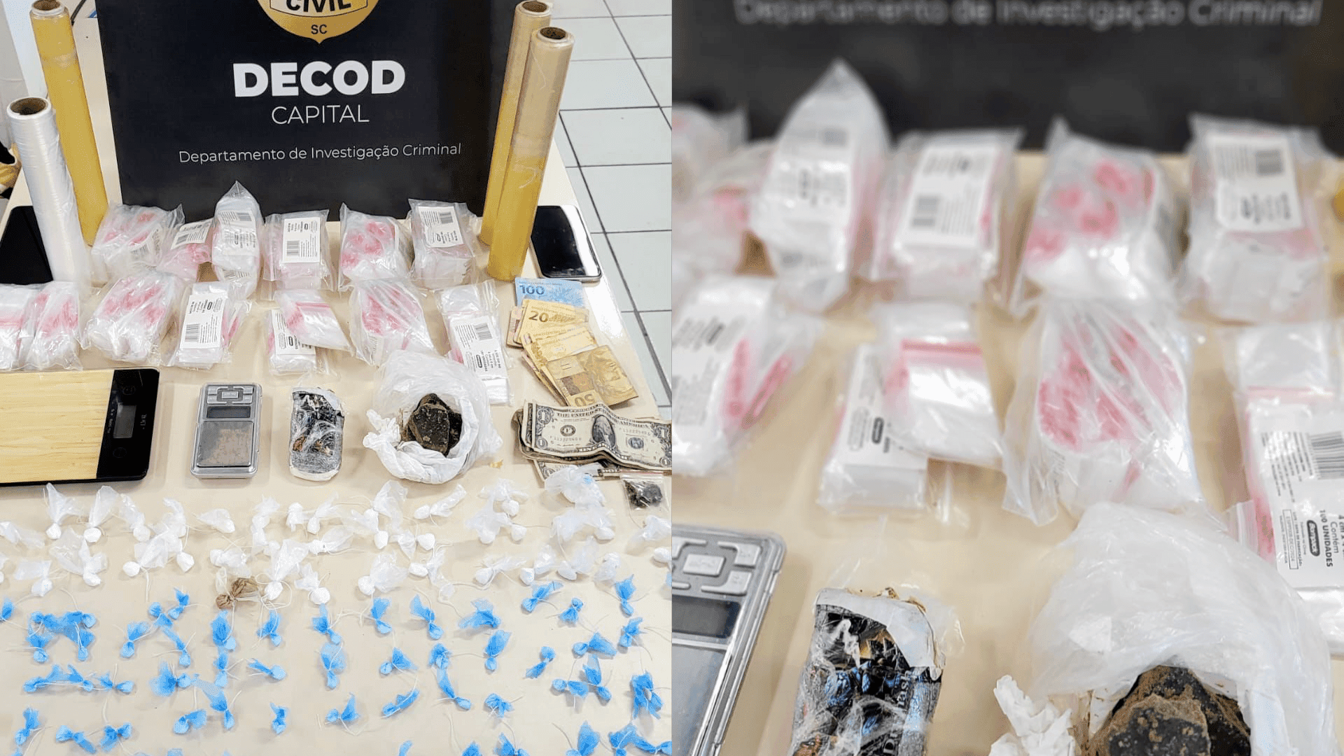 Operação da DECOD prende traficante de 50 anos com grande quantidade de drogas nas praias de Florianópolis