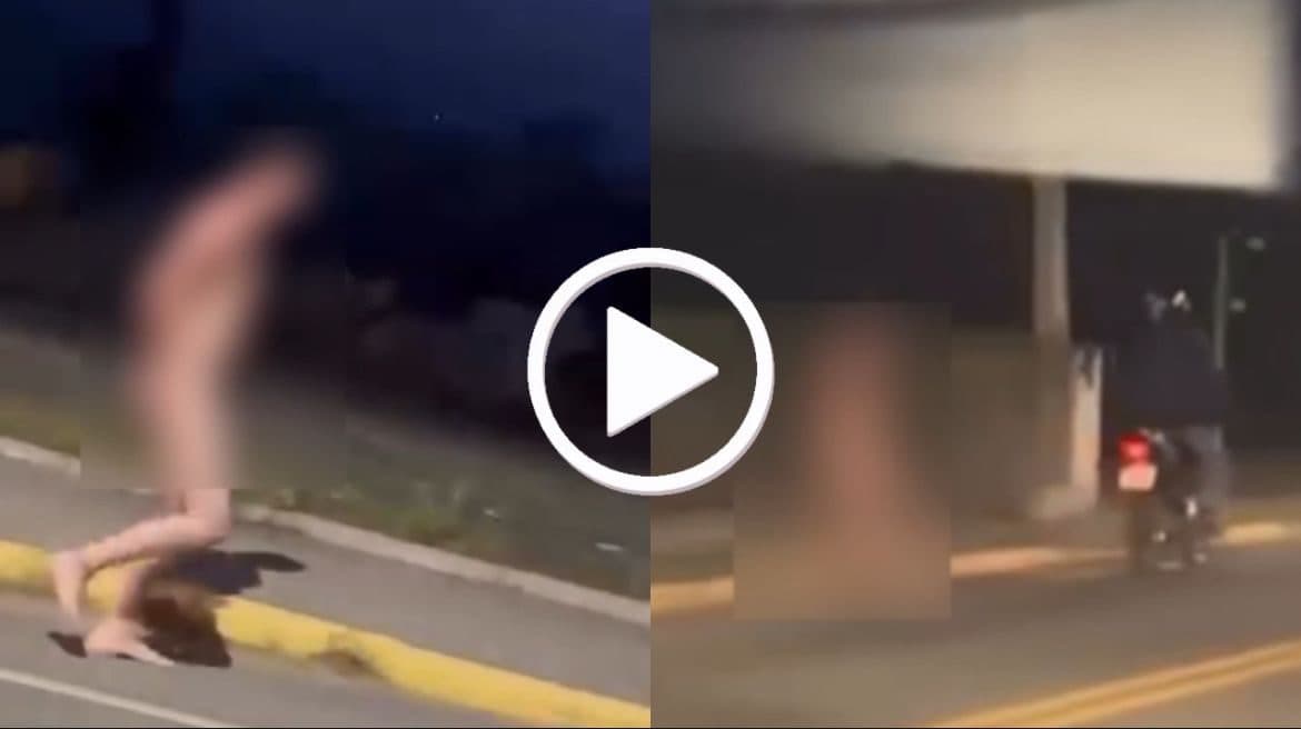 Marido chegou? Homem é flagrado correndo sem roupa e com pressa no Vale do Itajaí