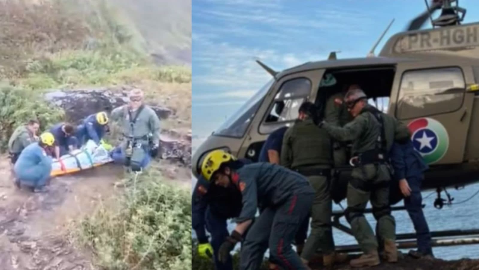 Idosa sofre queda em trilha e mobiliza helicóptero Águia em praia de SC