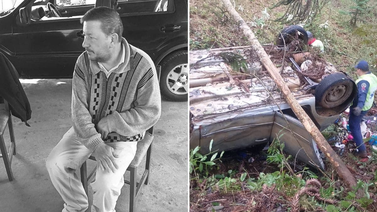 Pai de duas crianças morre em queda de carro em ribanceira de SC