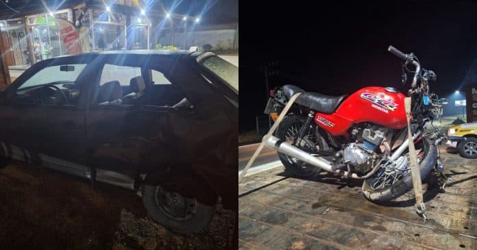 Condutor cruza rodovia e acerta motociclista em cheio em Tijucas