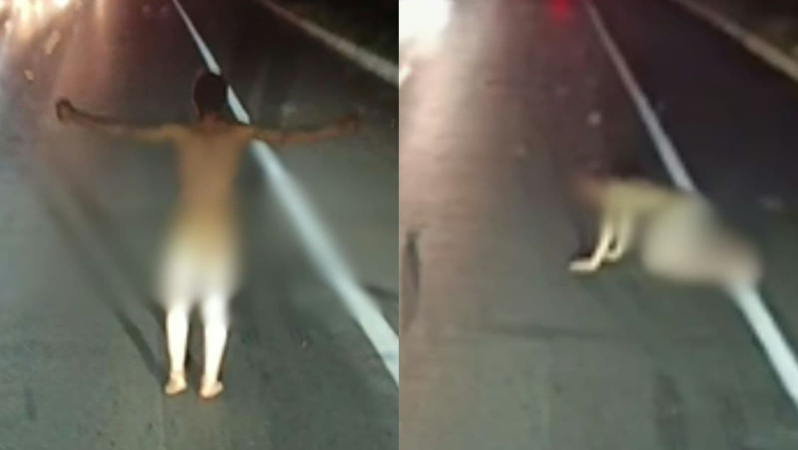 “Parecia um zumbi”: Homem nu deita no meio da pista e para o trânsito na BR-282, em SC
