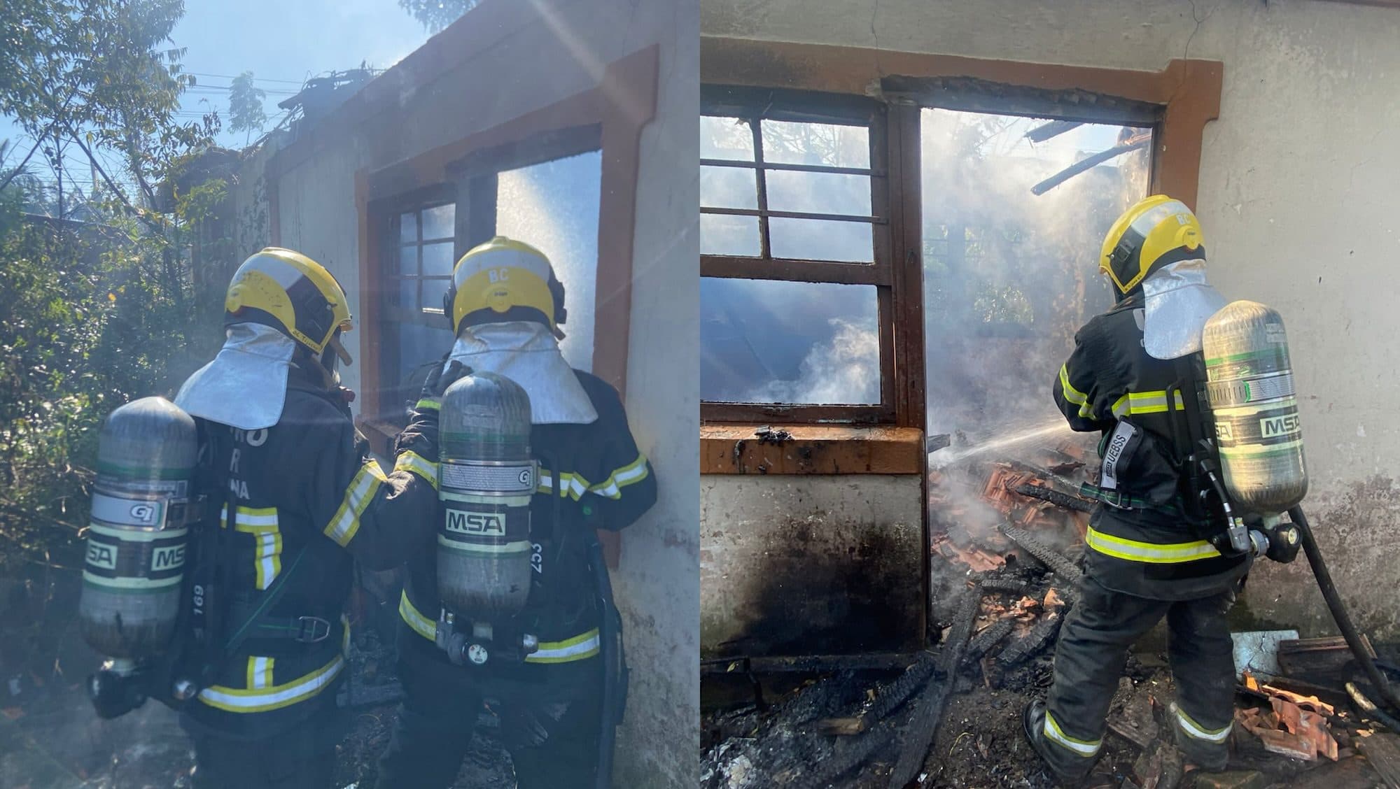 Fogo toma conta de casa desabitada em Tijucas e assusta moradores 