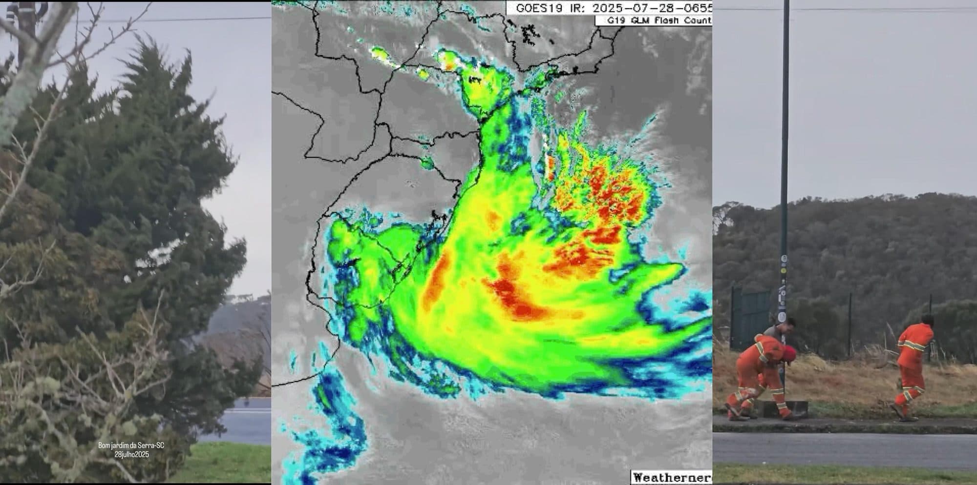 AGORA: Rajadas de 132 km/h atingem Santa Catarina em meio ao alerta de ciclone