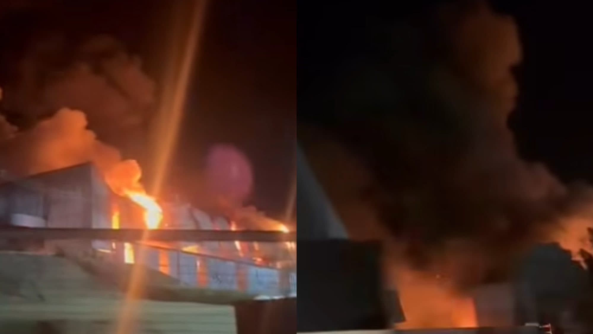 URGENTE: Incêndio atinge empresa de colchões e 100 pessoas são evacuadas