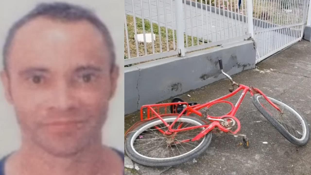 Ciclista bate em grade ao desviar de caminhonete e morre a caminho do hospital