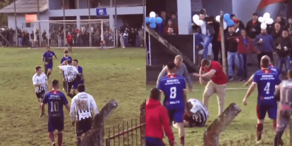 VÍDEO: “Pancadaria” marca final de campeonato de futebol em SC