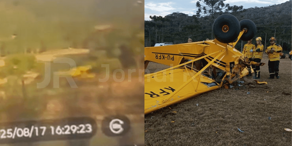 Imagens registram tragédia aérea em SC que matou piloto catarinense