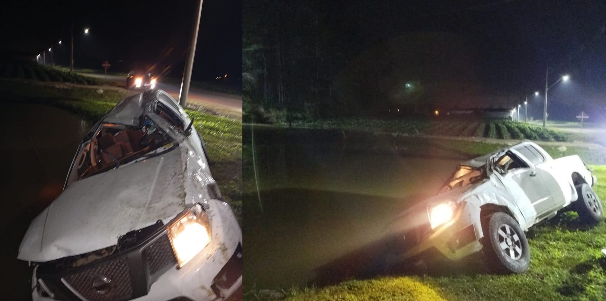 Idoso é resgatado com escoriações após capotamento violento na SC-285