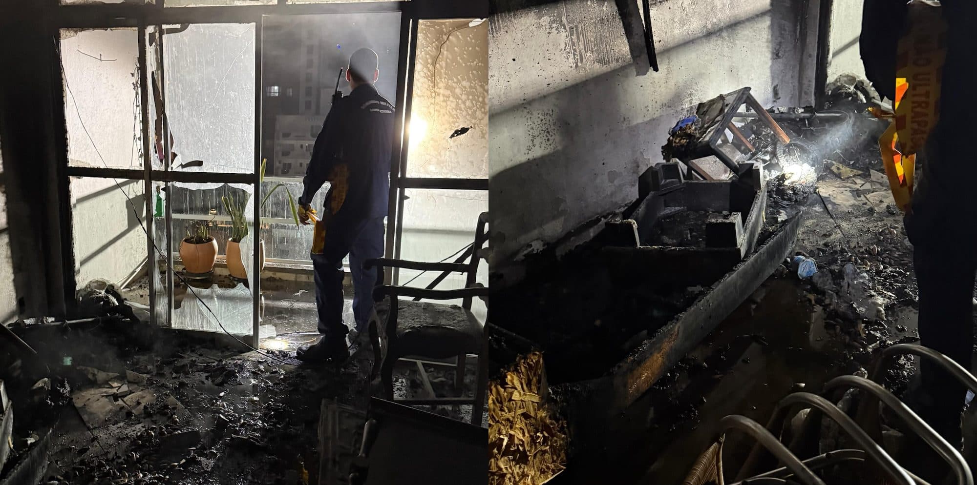 Homem é resgatado à beira da morte em incêndio no 9º andar de prédio em BC