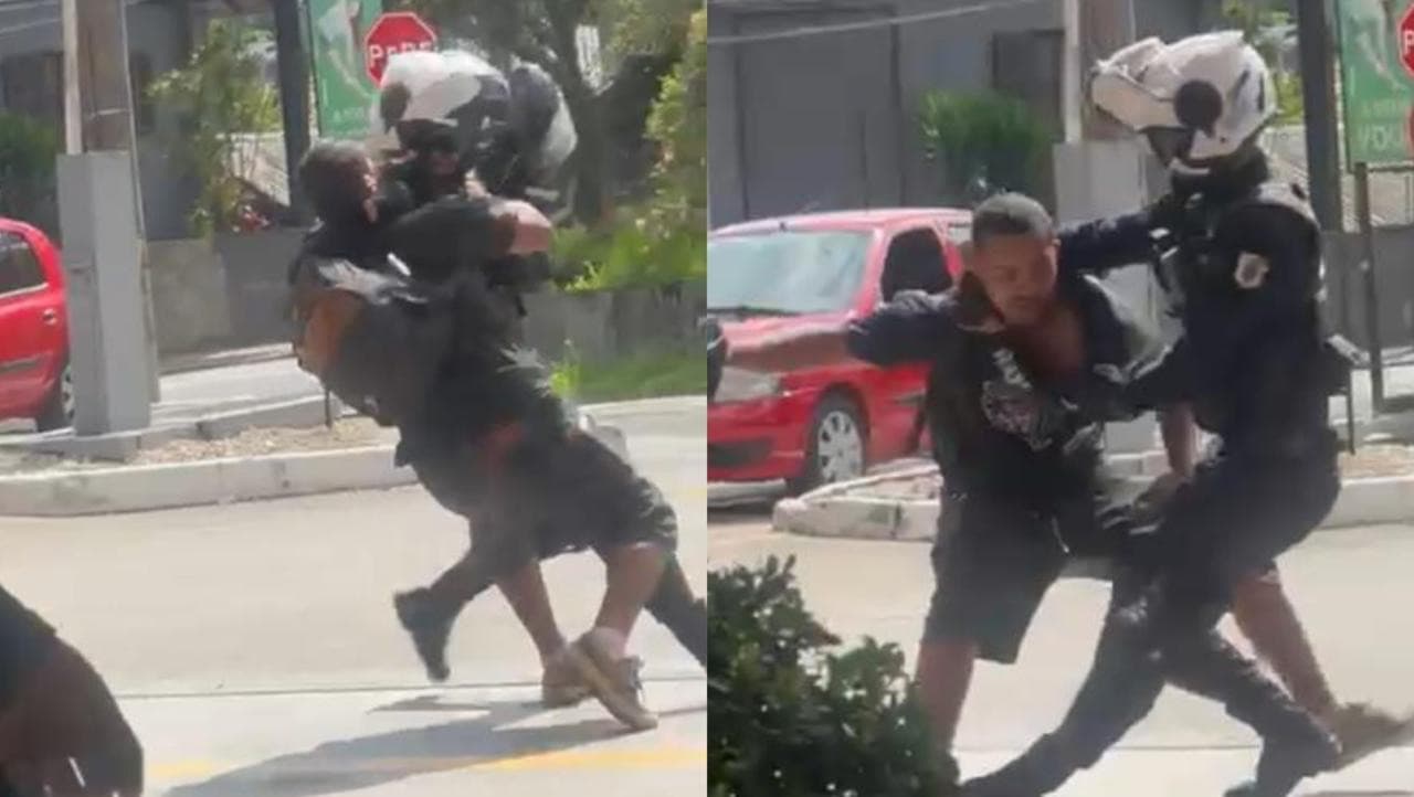 Agente de trânsito tenta imobilizar motociclista em Blumenau e o inesperado acontece: “levou a pior”