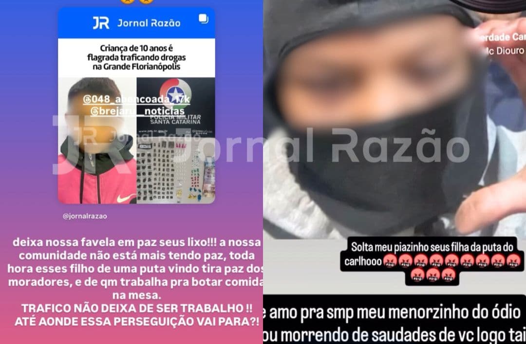 “Menorzinho do ódio”: PMSC prende criança de 10 anos e moradores protestam: “tráfico é trabalho”