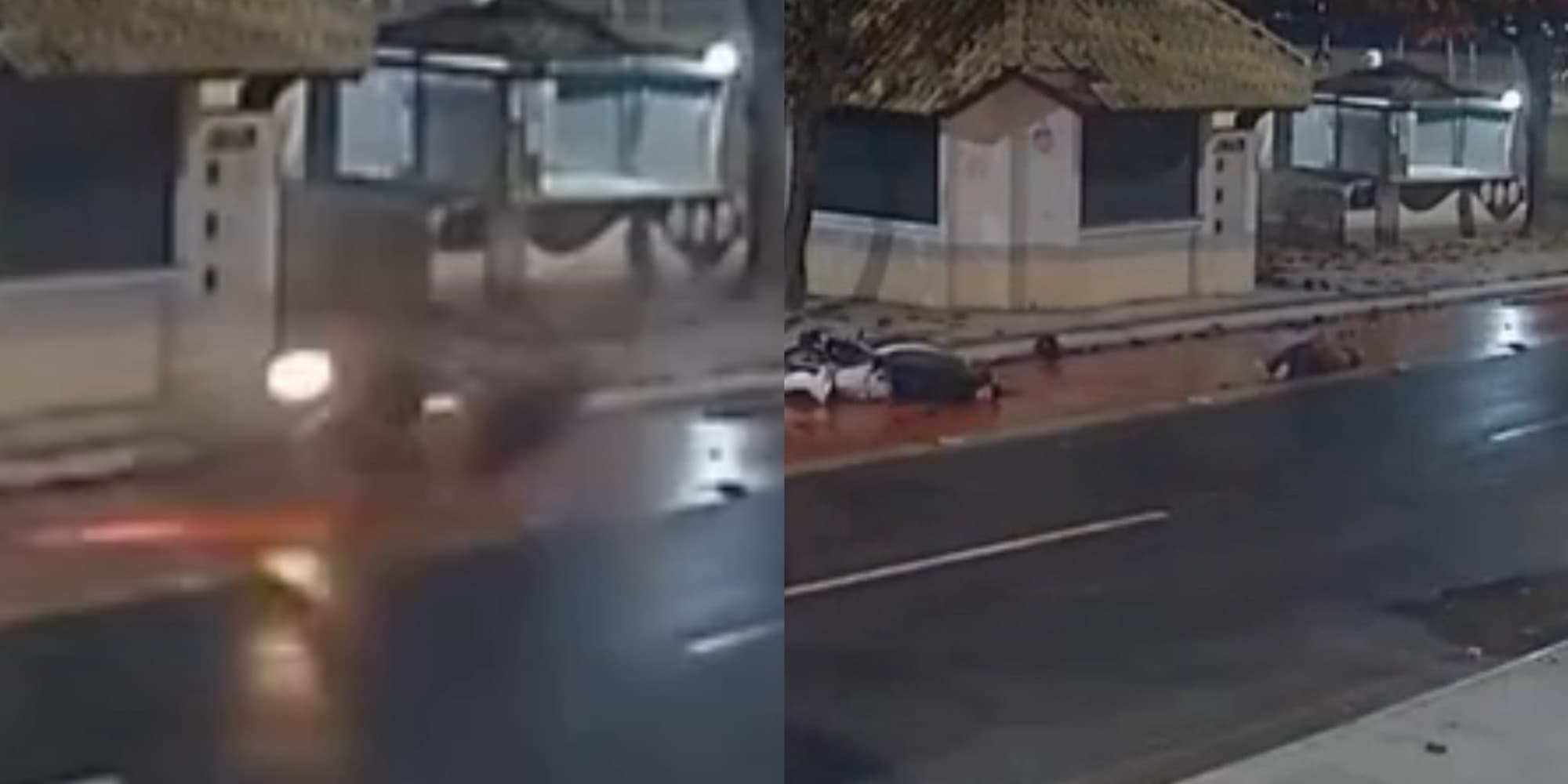 Moto invade ciclovia e atropela ciclista na Av. Atlântica em Balneário Camboriú