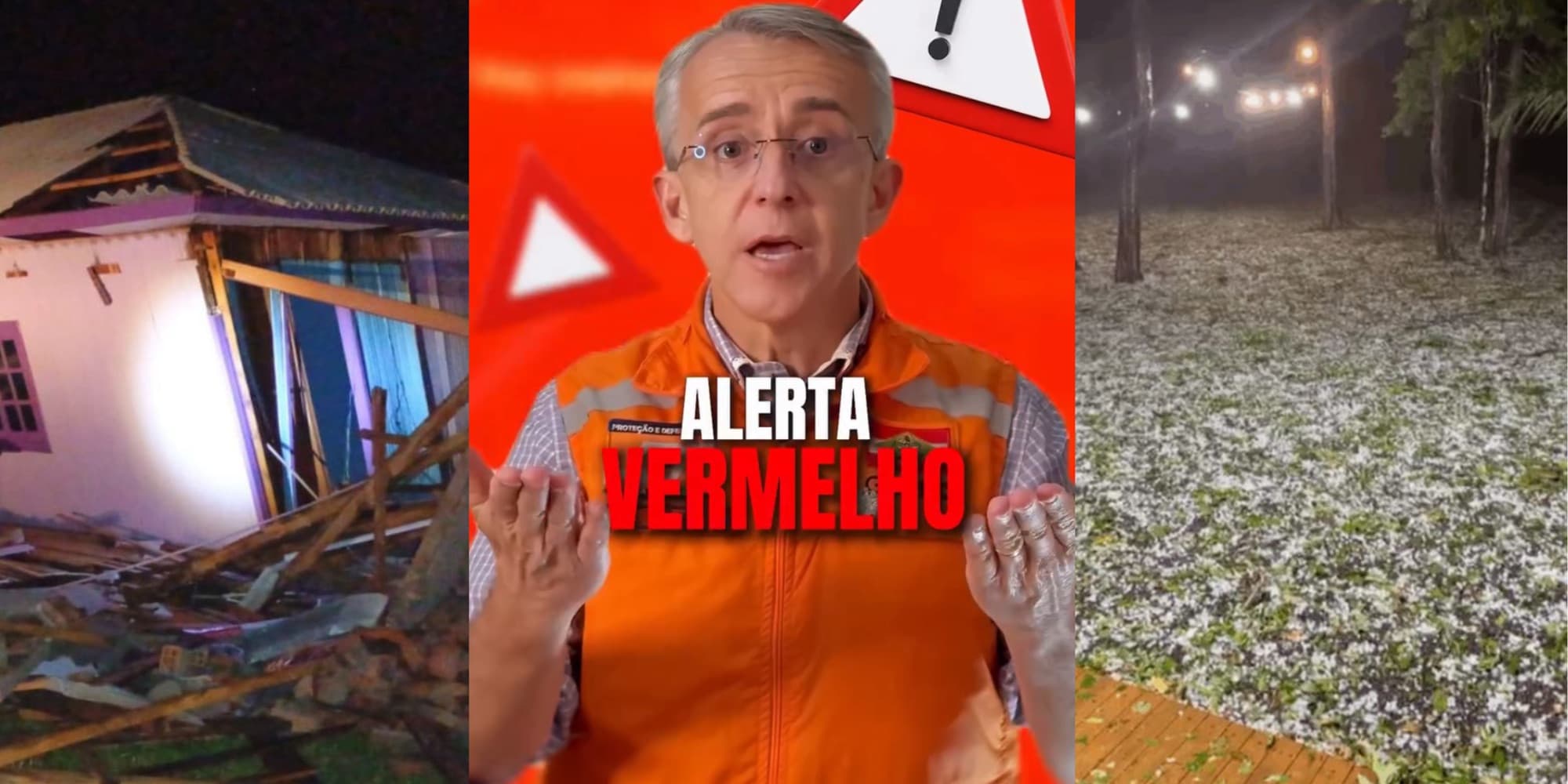 Santa Catarina permanece sob alerta vermelho com risco de temporais severos