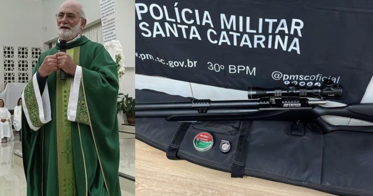 Padre é detido pela PM, acusado de “metralhar” tucanos com carabina em praça de SC