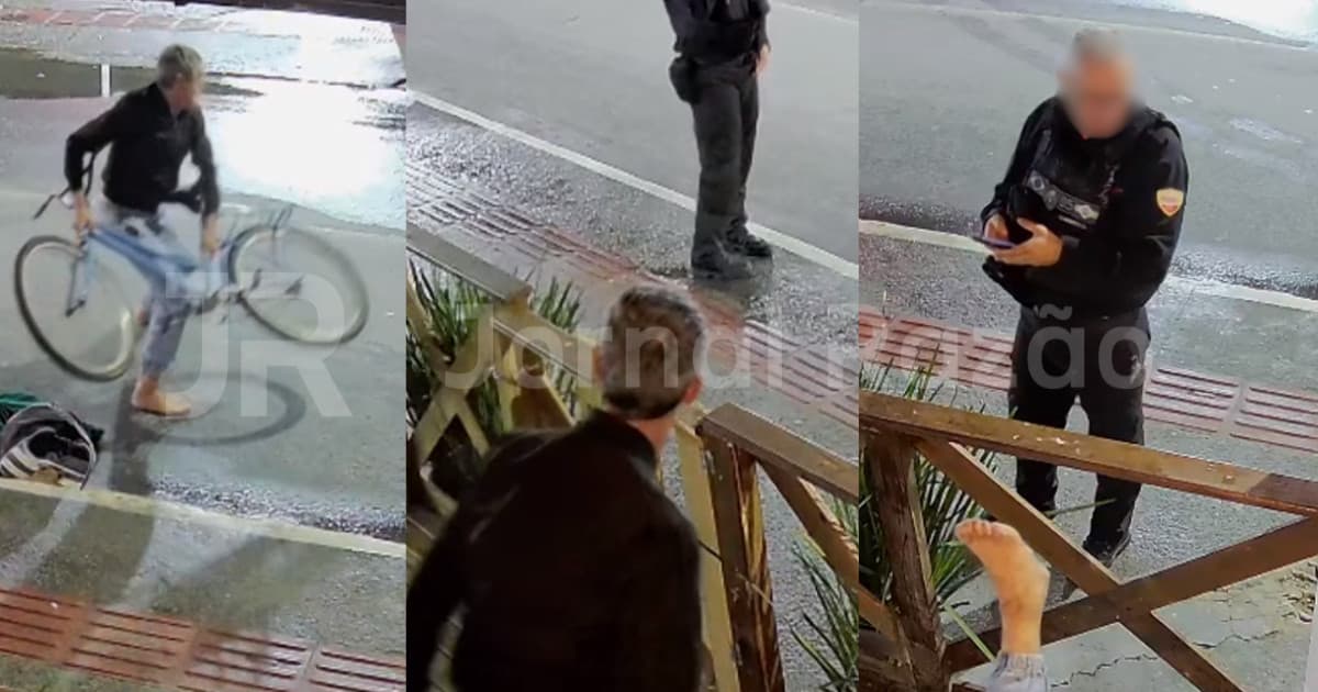 “Seu assalariado”: morador de rua afronta vigilante e causa confusão em Balneário Camboriú