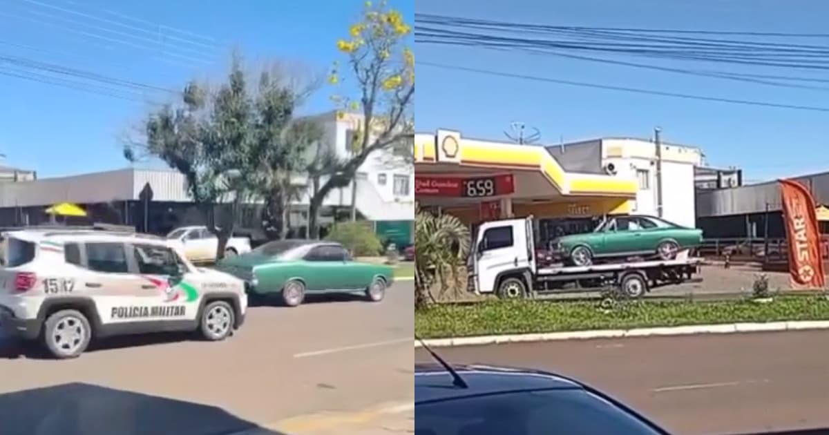 Motorista tenta viver “o extraordinário” com opala e veículo acaba guinchado em SC