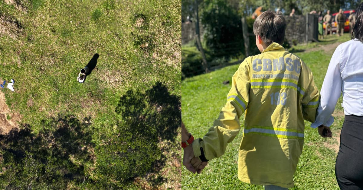 “Final feliz”: drone dos Bombeiros localiza menino autista de 12 anos desaparecido em SC