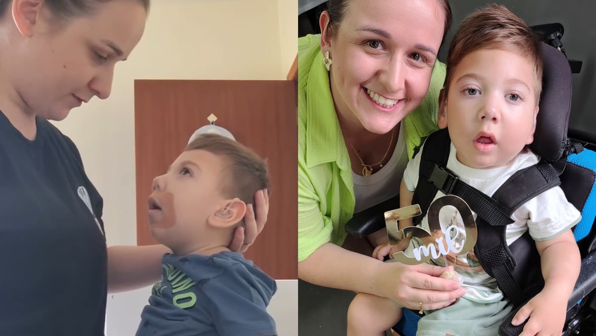 “Você consegue!”: mãe de SC viraliza ao encorajar filho de 2 anos com paralisia cerebral