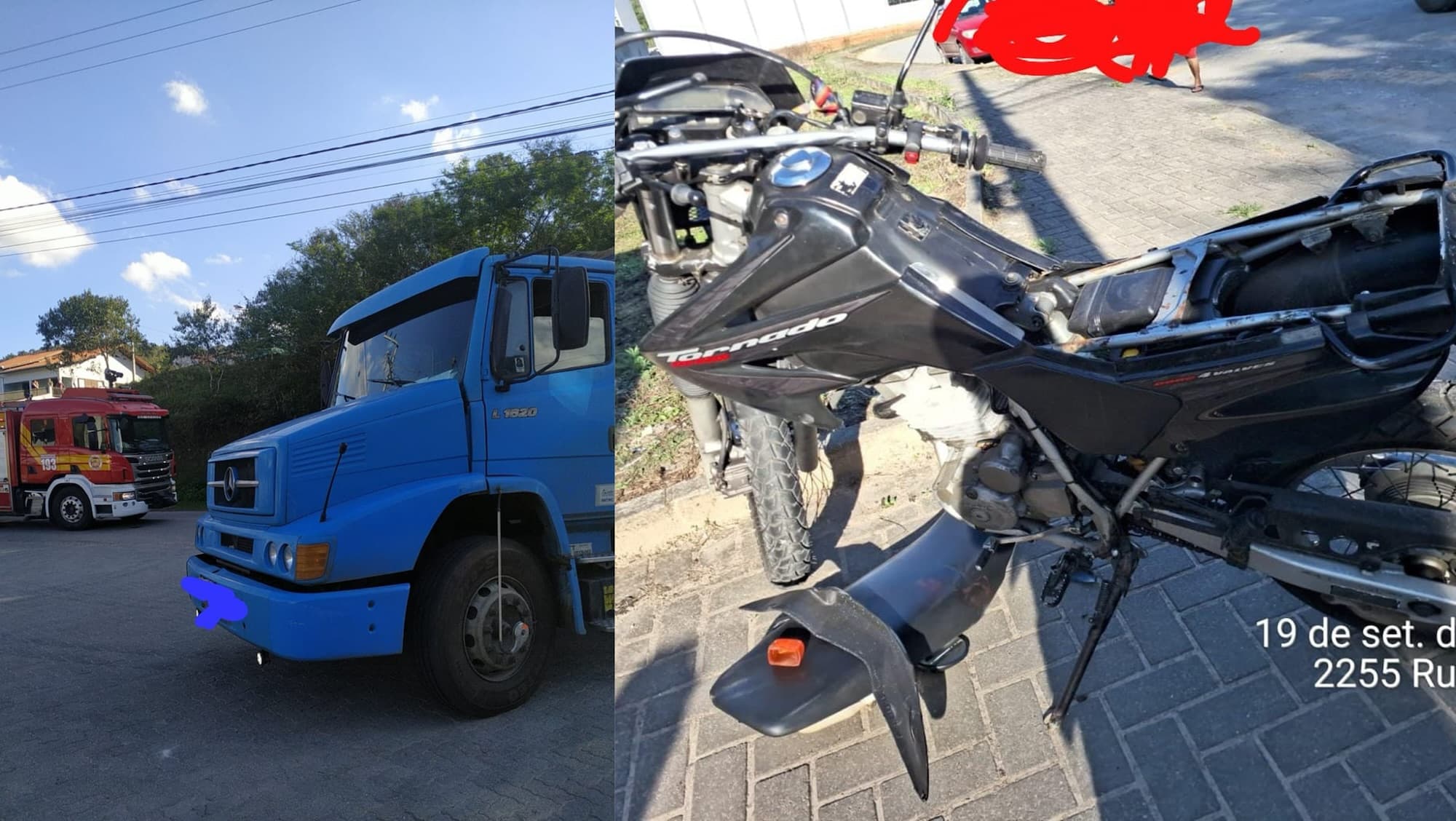 Motociclista tem traumatismo craniano em colisão com caminhão em Brusque