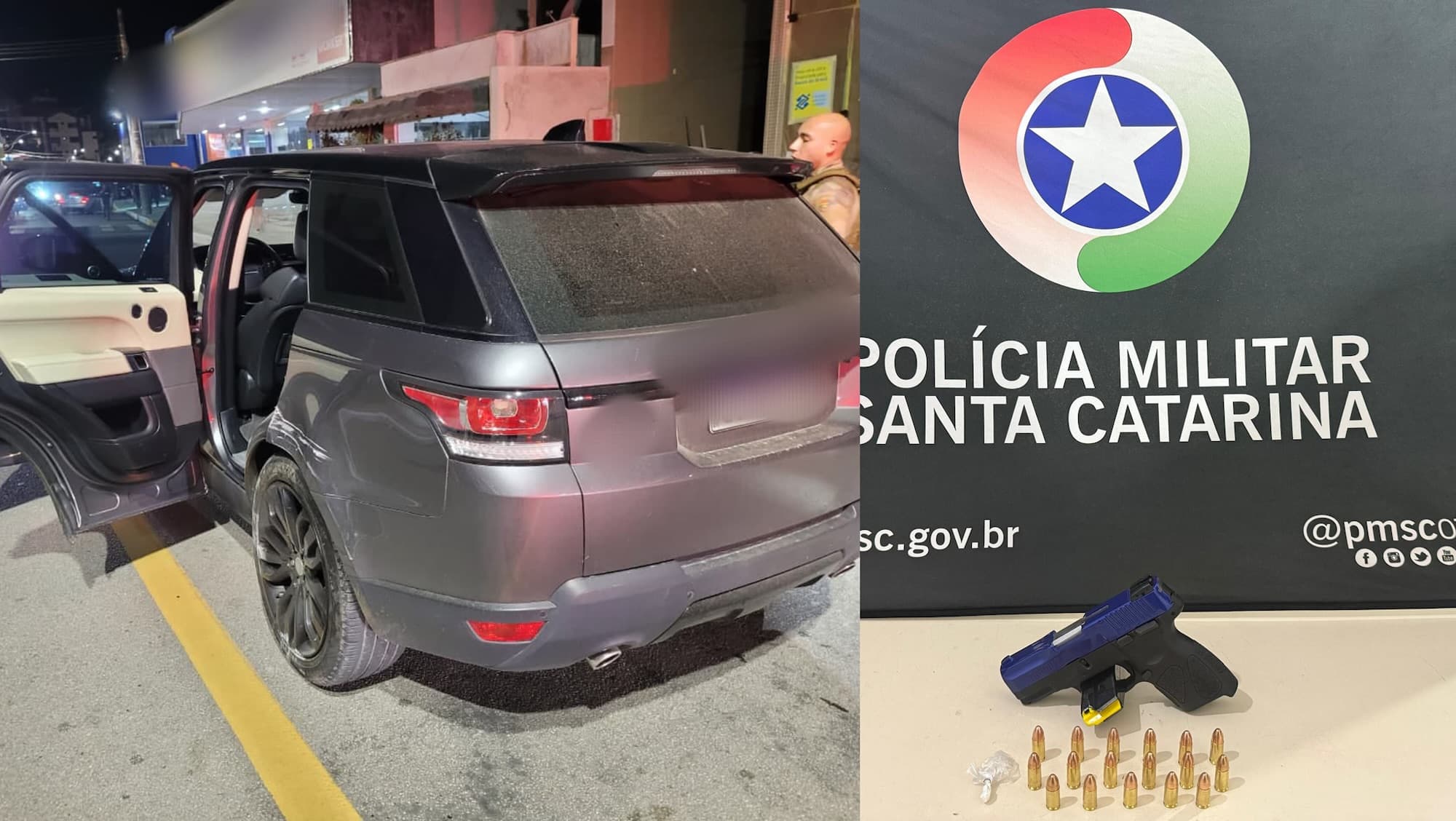 Homem em surto é preso com arma e cocaína após provocar acidentes em Itapema