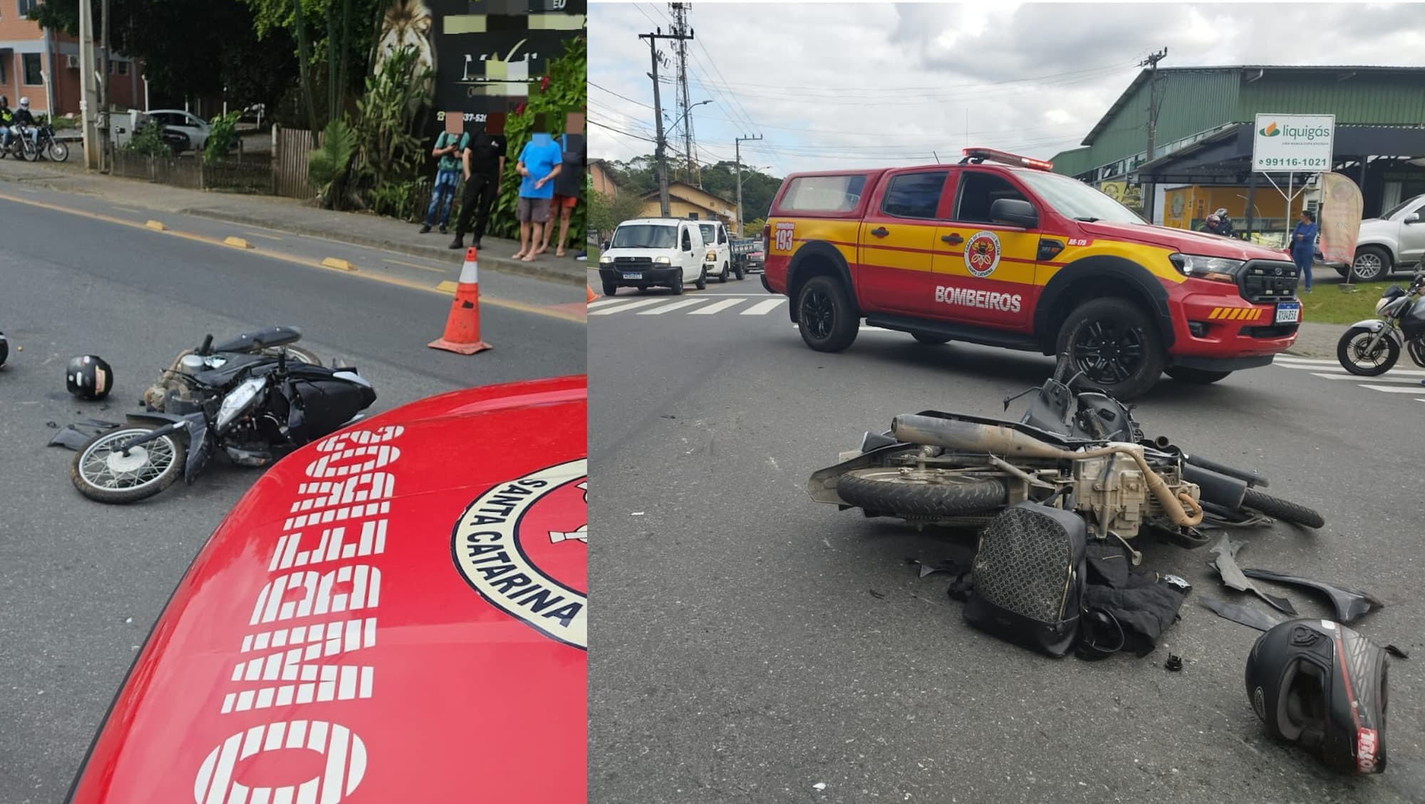 Acidente entre caminhão e moto mata mulher e deixa homem ferido em Blumenau